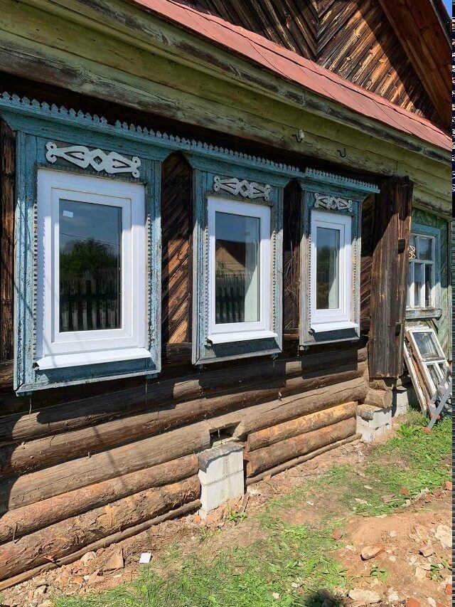 Пластиковые окна в деревянном доме — д. Рождествено